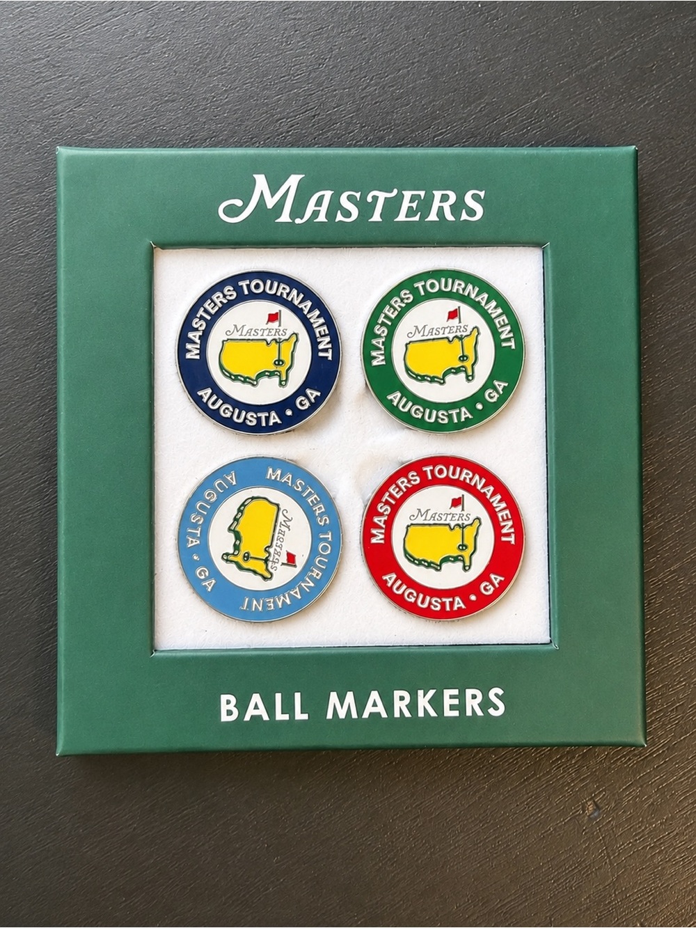 Masters Tournament Ball Markers Set of 4 Augusta National Golf Collectible NIB